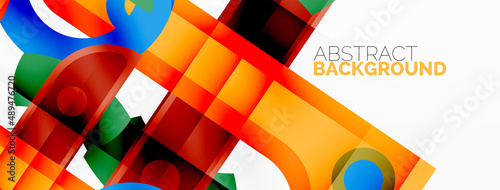Color geometric stripes, lines abstract background. Minimal geometric template for wallpaper, banner, presentation