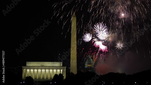 Fireworks Across the Potomac River in Washington DC Closeup