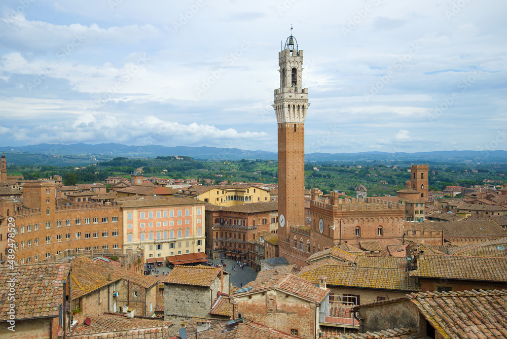 Over the roofs of Siena. Italy