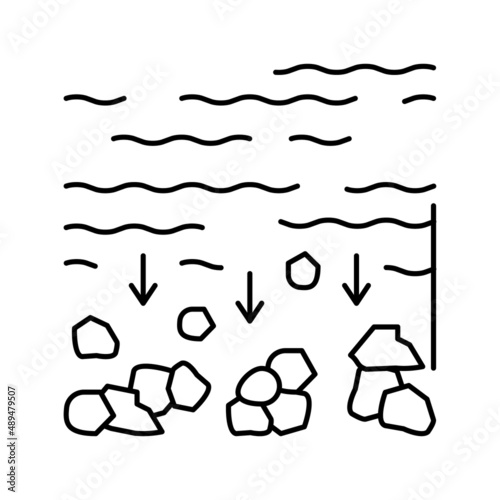sedimentation water filter line icon vector illustration