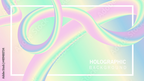 holographic gradient liquid style pastel color background vector illustration