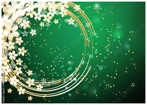 金箔桜_筆模様背景