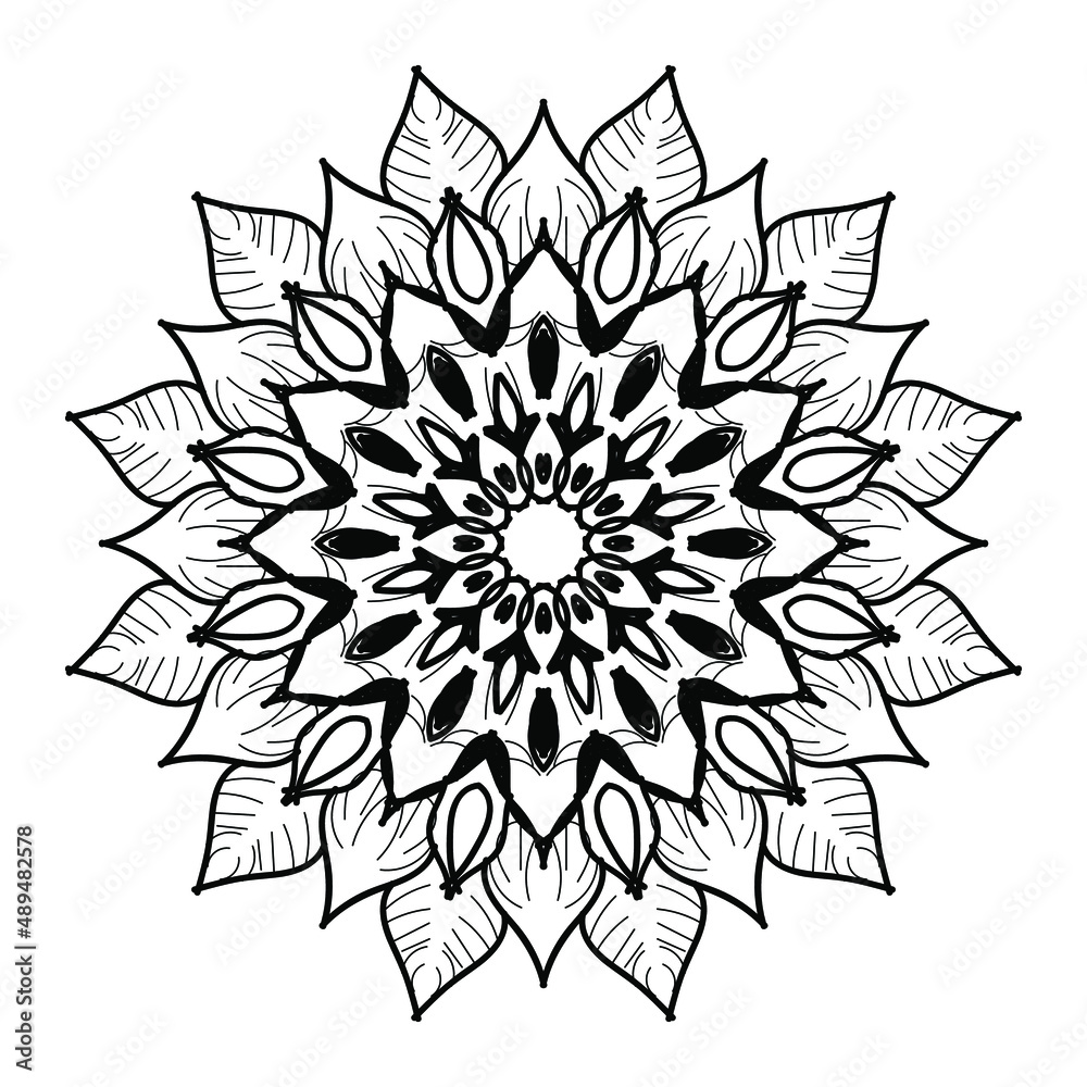 Hand drawn mandala. decoration in ethnic oriental  doodle ornament.