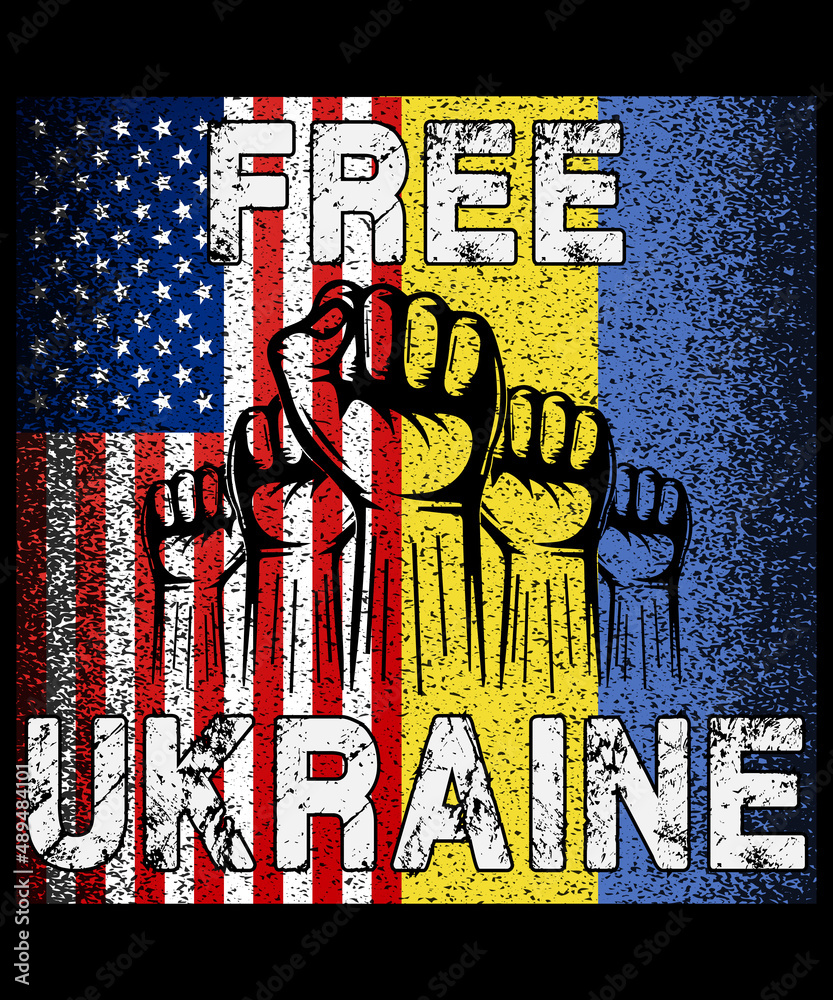 Obraz premium Free Ukraine save, support, pray, strong, The war T-shirt design