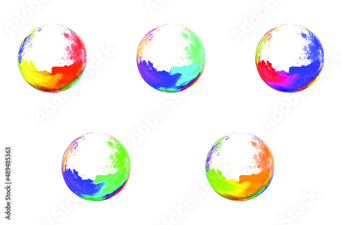 Colorful Watercolor Multicolor Circle Bubble