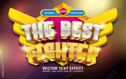 The best fighter editable text effect with cartoon and game style