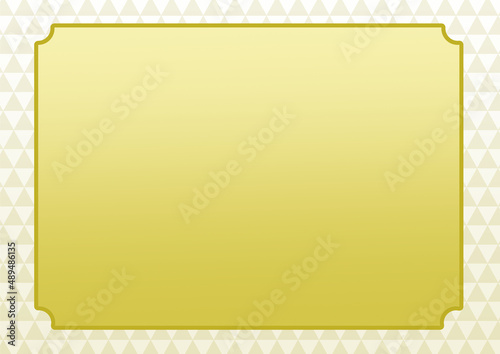イラスト背景素材:シンプルなゴールドの和柄背景,和柄フレーム