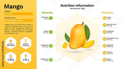 Mango and its nutritional properties -Infographics Design