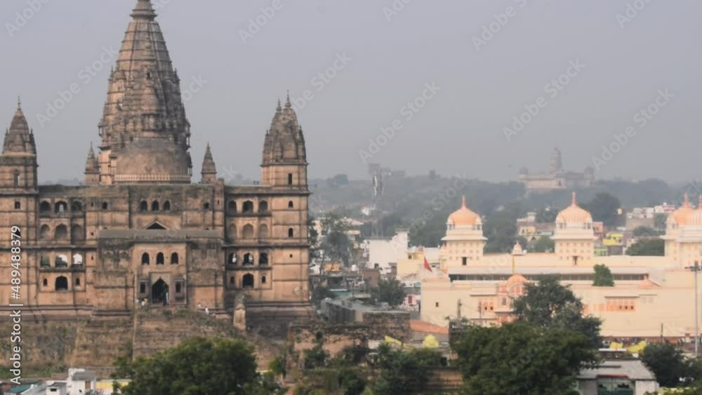 Jahangir Mahal (Orchha Fort) in Orchha, Madhya Pradesh, India, Jahangir Mahal or Orchha Palace is citadel and garrison located in Orchha. Madhya Pradesh. India, Indian Archaeological Sites Jahangir Mahal (Orchha Fort) in Orchha, Madhya Pradesh, India, Jahangir Mahal or Orchha Palace is citadel and garrison located in Orchha. Madhya Pradesh. India, Indian Archaeological Sites