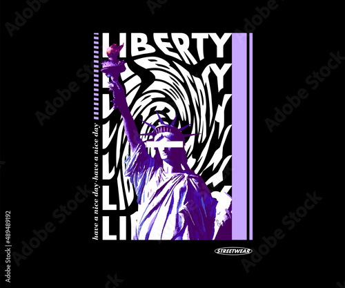 Liberty tower t shirt design, vector graphic, typographic poster or tshirts street wear and Urban style