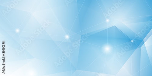 Abstract Modern Background with Lowpoly Element and White Blue Gradient Color