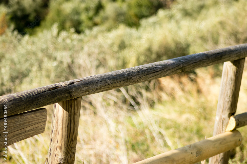 Fototapeta premium Fence in a path way to one of the town of The National Park of Cinque Terre.
