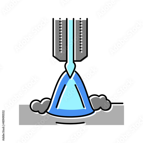 butt welding color icon vector illustration