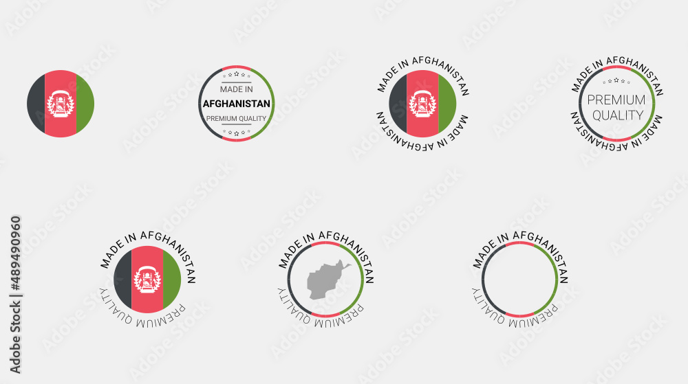 Vector set of made in Afghanistan labels, made in the Afghanistan logo, Afghanistan flag, product emblem, made in badges, premium quality, patriot proud label stamp, vector illustration, Сircle Vector set of made in Afghanistan labels, made in the Afghanistan logo, Afghanistan flag, product emblem, made in badges, premium quality, patriot proud label stamp, vector illustration, Сircle
