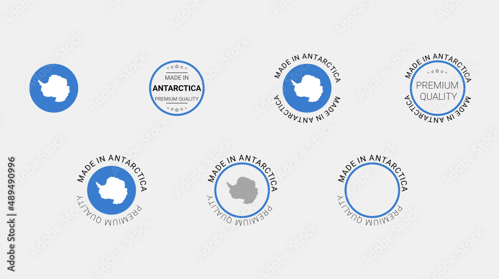 Vector set of made in Antarctica labels, made in the Antarctica logo, Antarctica flag, product emblem, premium quality, patriot proud label stamp, vector illustration, Сircle Vector set of made in Antarctica labels, made in the Antarctica logo, Antarctica flag, product emblem, premium quality, patriot proud label stamp, vector illustration, Сircle