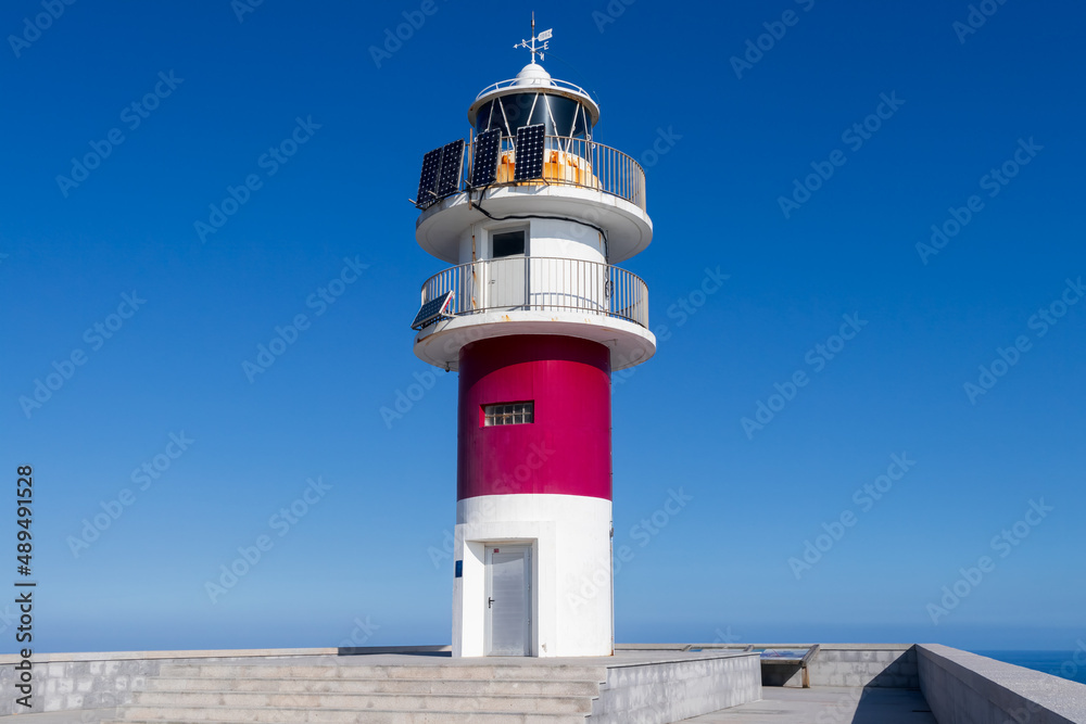 Beautiful lighthouse in the town of Cariño in Galicia