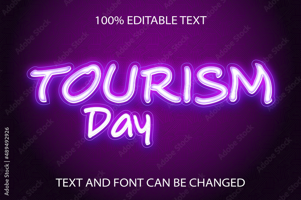 Tourism Day Editable Text Effect Neon Style Tourism Day Editable Text Effect Neon Style