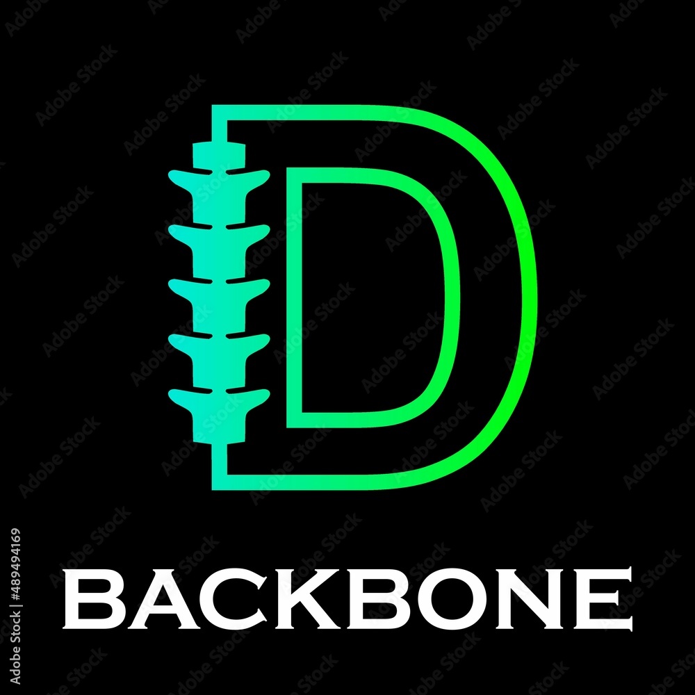 Backbone letter logo design template illustration. suitable for initial logo and suitable for chiropractic, consulting and anatomical business. There are font d with backbone symbol Backbone letter logo design template illustration. suitable for initial logo and suitable for chiropractic, consulting and anatomical business. There are font d with backbone symbol
