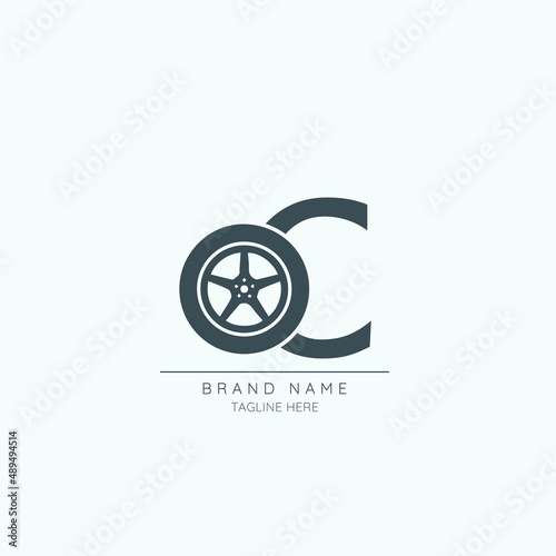 letter C tire logo design vector icon