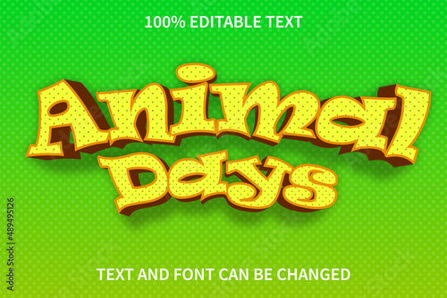 Animal Day Text Effect Modern Style