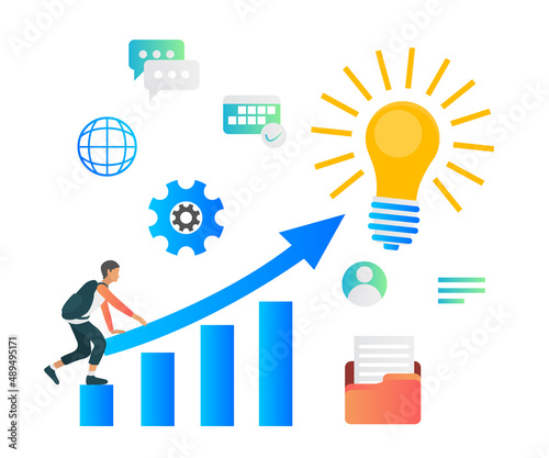 Illustration of developing ideas into viral content