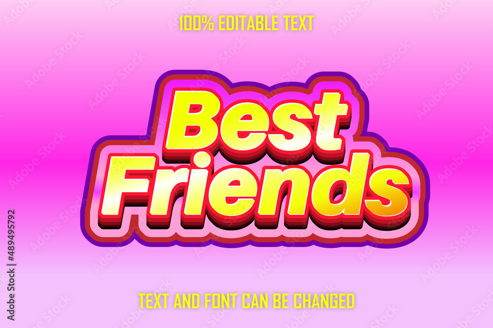 Best Friends Text Effect Emboss Style