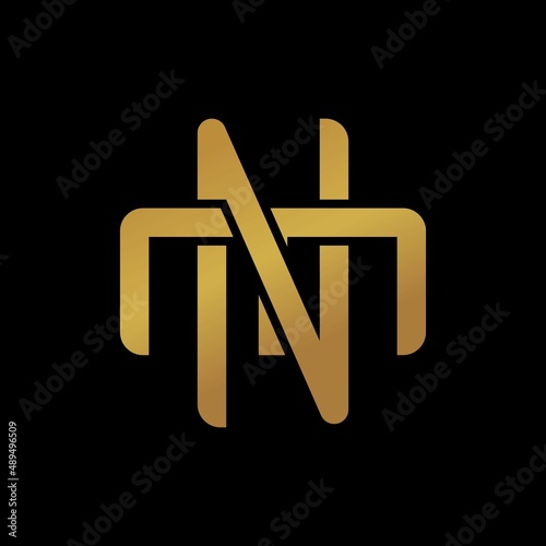 MN or NM monogram logos overlapping.