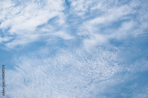 Blue sky and white clouds for background wallpaper.
