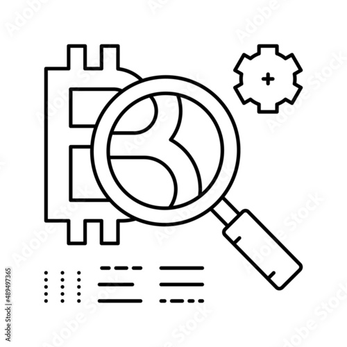 token development ico line icon vector illustration
