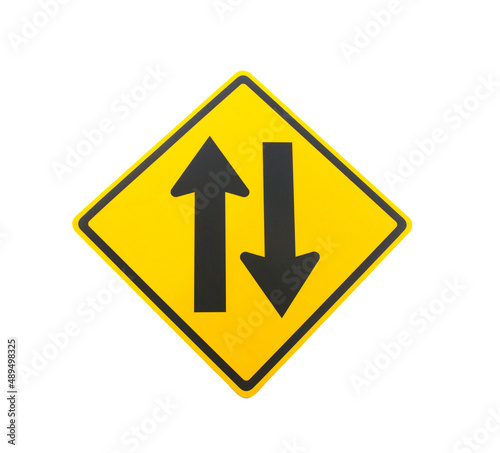 Free Download Two way traffic sign on white background - GFXLoad