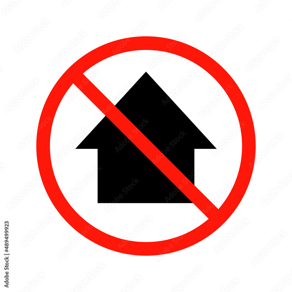 No trespassing. Silhouette of a house and a stop sign. Vector. No trespassing. Silhouette of a house and a stop sign. Vector.