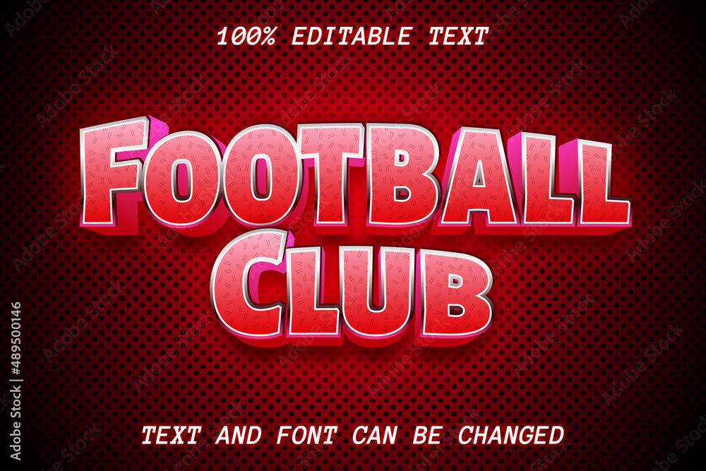 Football Club Editable Text Effect Retro Style Football Club Editable Text Effect Retro Style