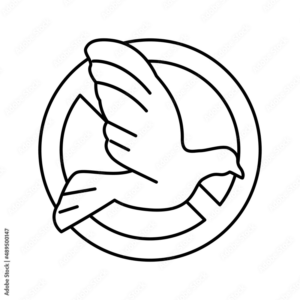 bird control line icon vector illustration bird control line icon vector illustration