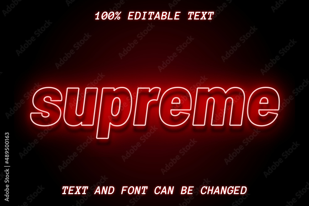 Supreme Editable Text Effect Neon Style Supreme Editable Text Effect Neon Style