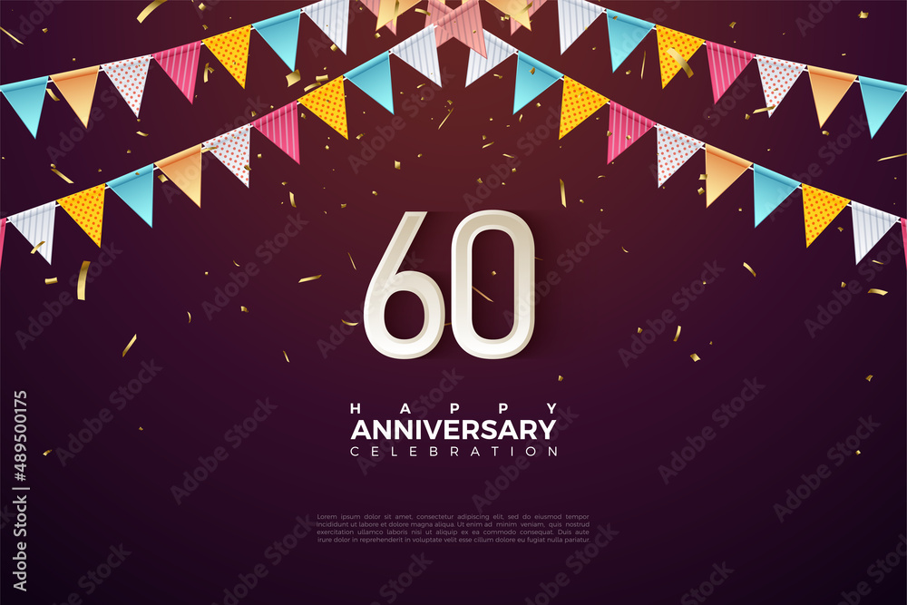 60th anniversary background illustration. Stock Vector | Adobe Stock