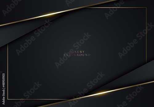 3D modern luxury banner template design black stripes photo