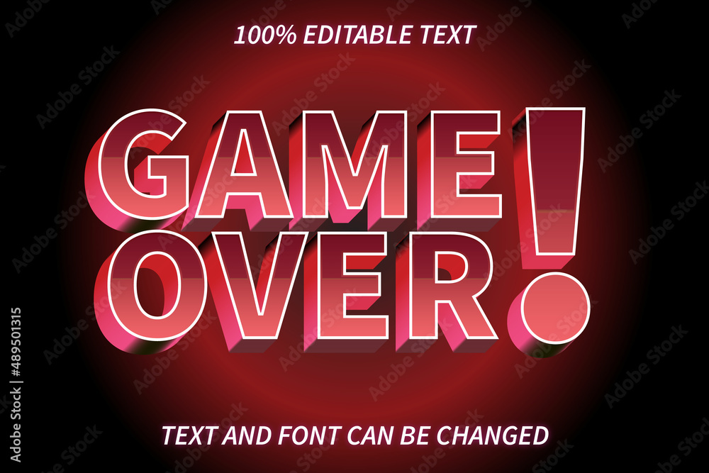 Fototapeta premium Game Over Editable Text Effect Retro Style