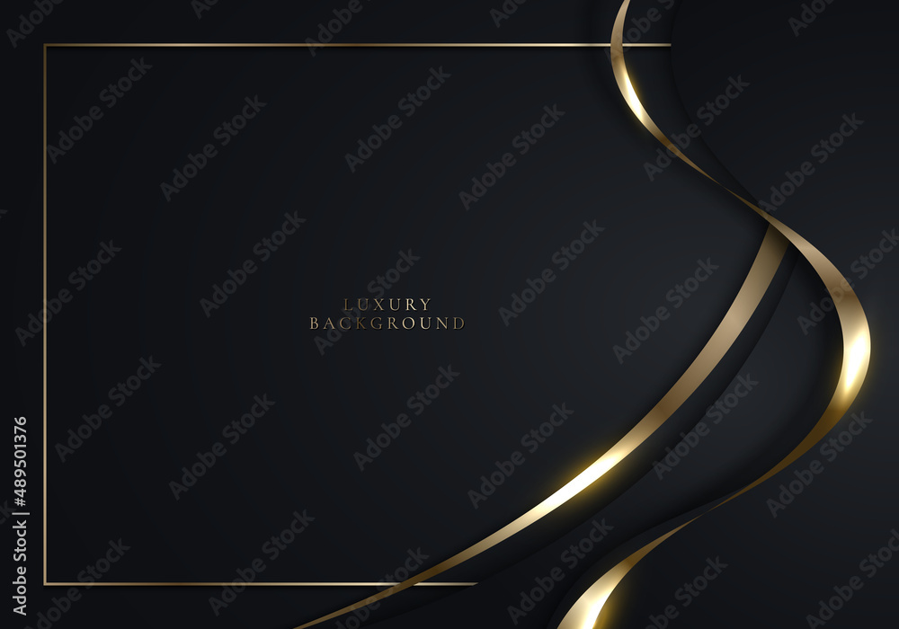 Elegant 3D abstract background black curved shape Stock Vector | Adobe ...