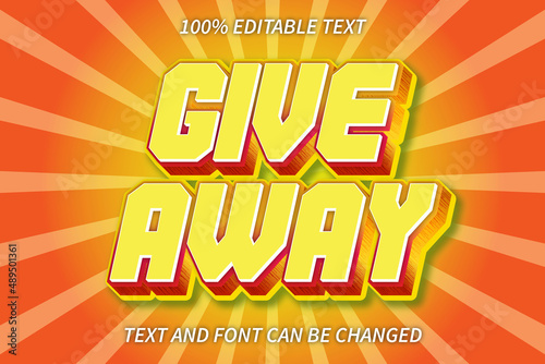 Give Away Editable Text Effect Comic Style