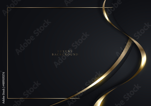Elegant 3D abstract background black curved shape