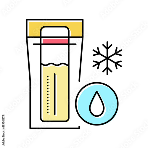 freezing milk storage color icon vector illustration