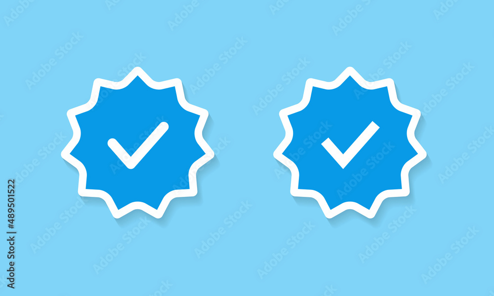 Blue Verified Badge Icon Vector in Flat Style Blue Verified Badge Icon Vector in Flat Style