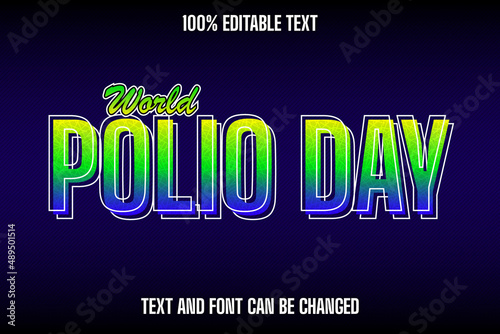 World Polio Day Editable Text Effect Modern Style