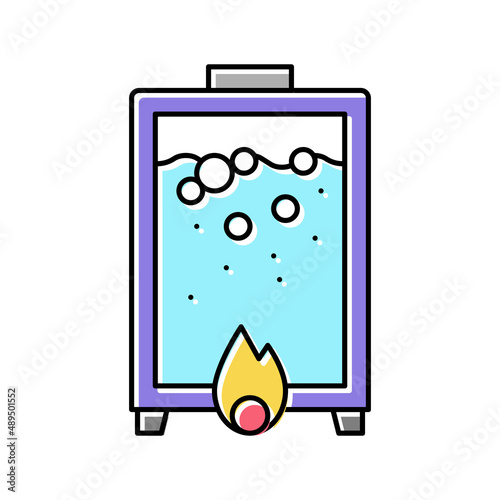 heating pharmaceutical production color icon vector illustration