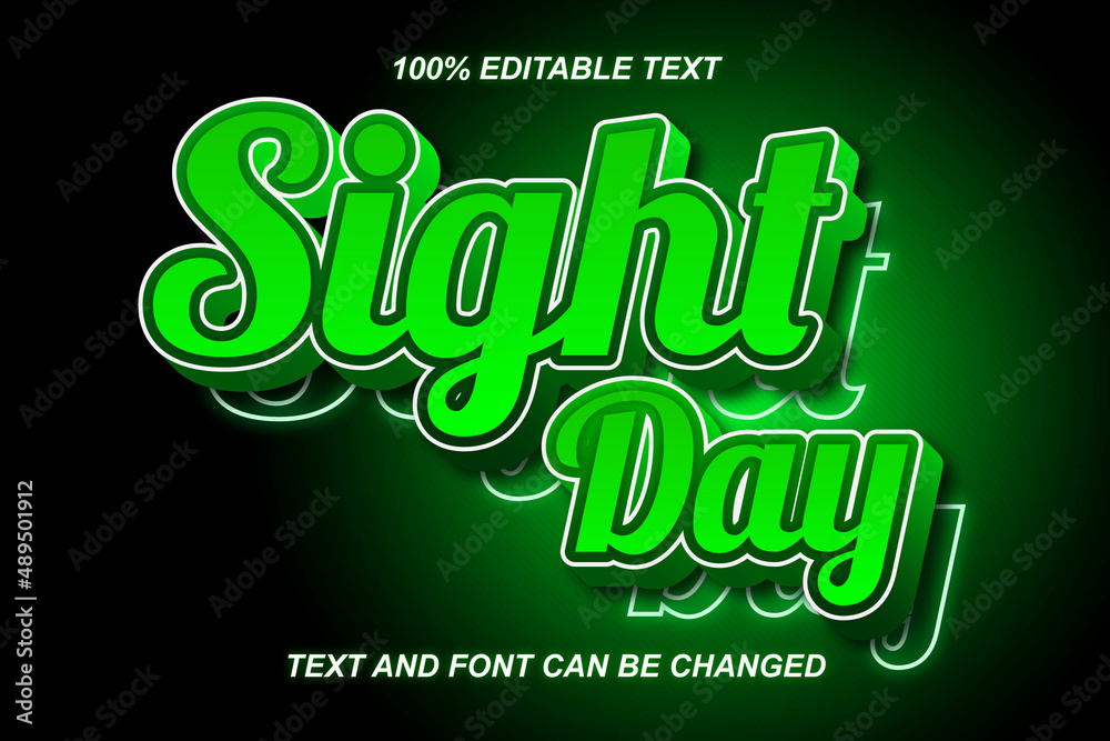 Sight Day Editable Text Effect Modern Style Sight Day Editable Text Effect Modern Style