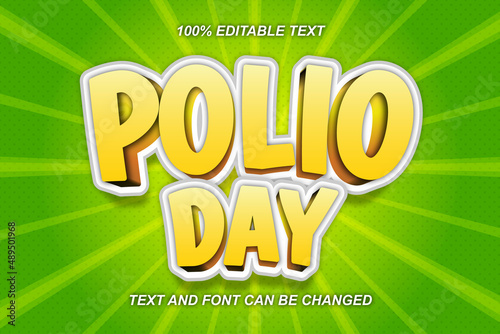 Polio Day Editable Text Effect Comic Style