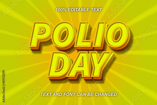 Polio Day Editable Text Effect Comic Style