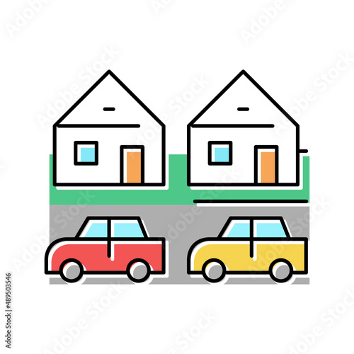 houses motel color icon vector illustration