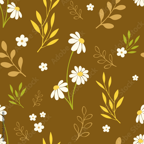 pattern autumn theme with flowers №2 photo