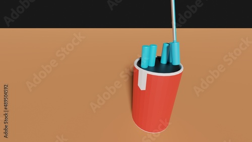 Billede på lærred 3D render animation, satisfying looped, 3d illustration made in blender